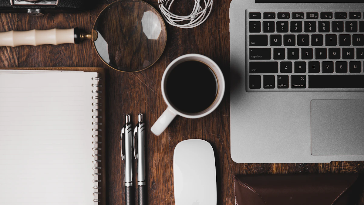 Calm minimal desk setup at home, a quiet space for the two-minute vagus nerve calm sequence